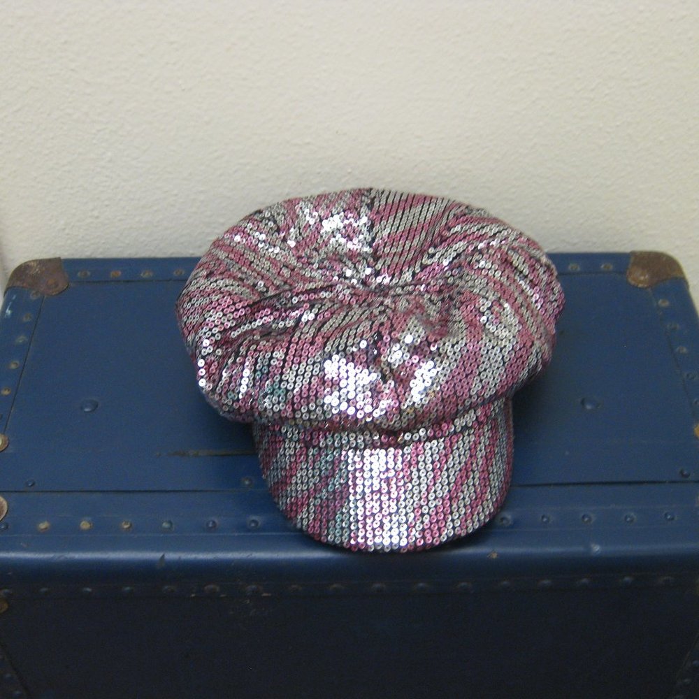 NWOT Alvin's Island sequin newsboy cap hat